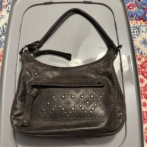 FRYE BAG! Black bag studded in black dots, authentic leather
